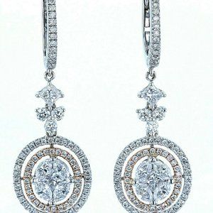 18kt White & Rose Gold 2.00ctw Diamond Earrings
